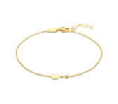 Gouden hart armband briljant 0,02ct