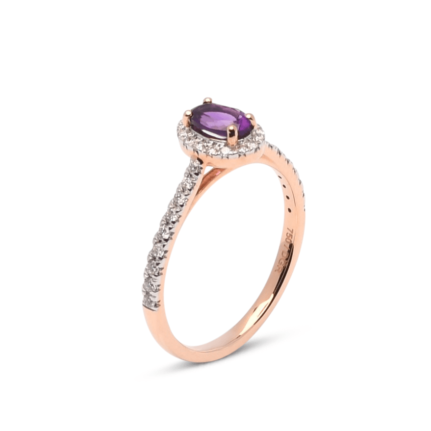 Gouden maandsteen ring entourage