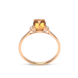 Gouden geboortesteen ring ovaal 8x6mm