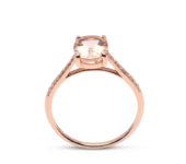 Gouden maandsteen ring ovaal 9x7mm
