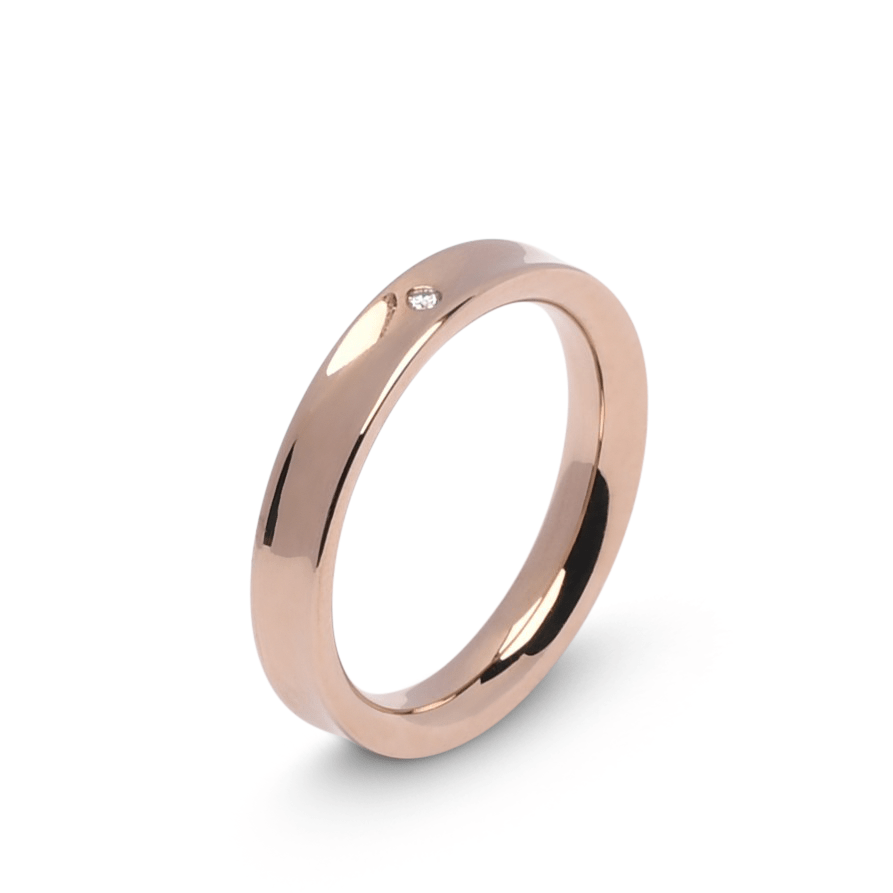 Rosewood gouden trouwringen Contura briljant 0,01ct