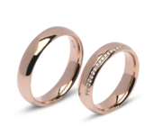 Rosewood gouden trouwringen briljanten 0,13ct