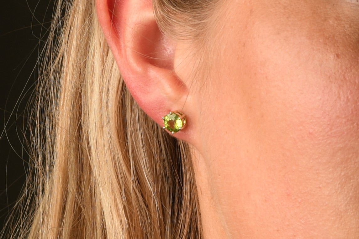 Set gouden geboortesteen oorhangers rond