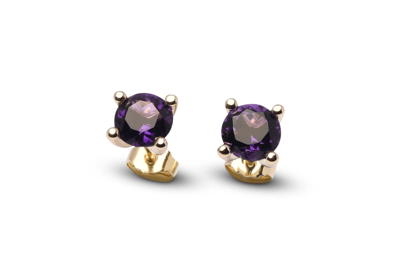 Set gouden geboortesteen oorhangers rond draad