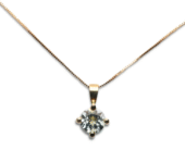 Gouden geboortesteen hanger rond draad