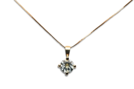 Gouden geboortesteen hanger rond draad