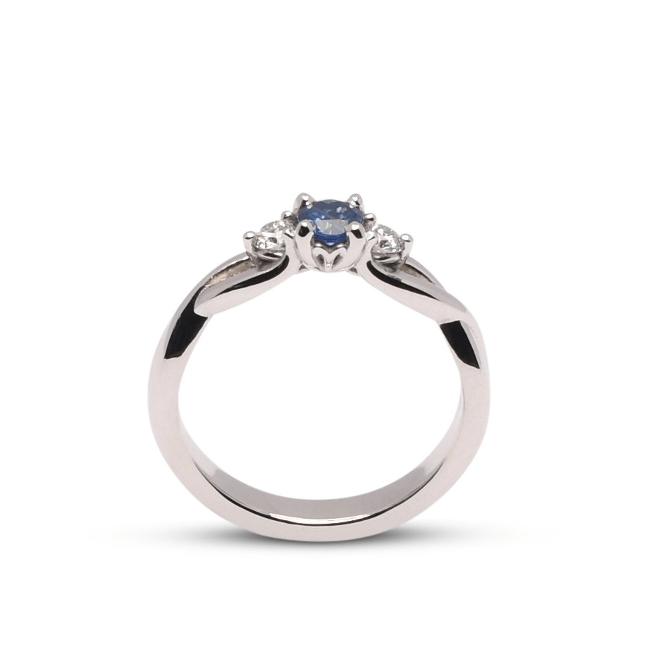 Platina ring Infinity met saffier 0,25ct