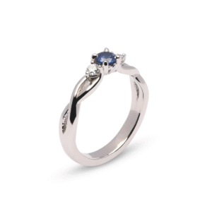 Platina ring Infinity met saffier 0,25ct