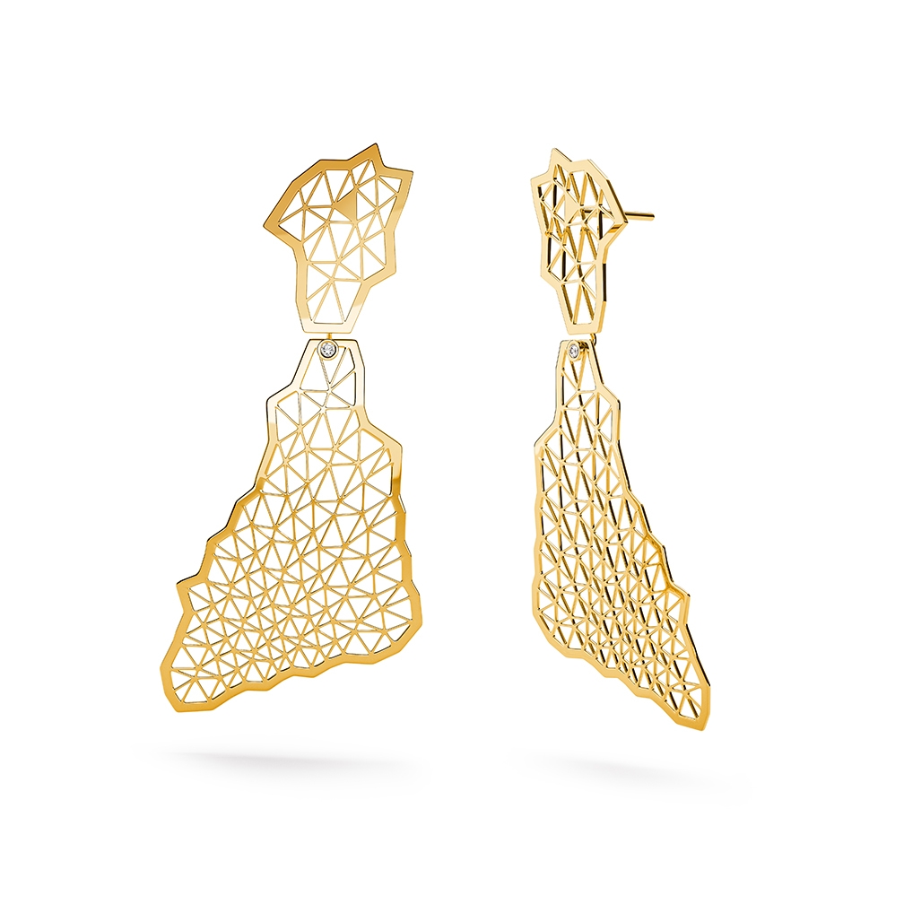 Niessing Topia Vision Driehoeken als oorsieraden