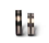 Platina met zirkonium en titanium trouwringen