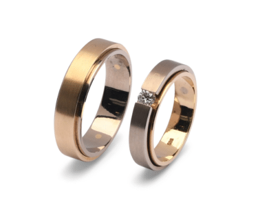Bicolor gouden trouwringen Unisono V2