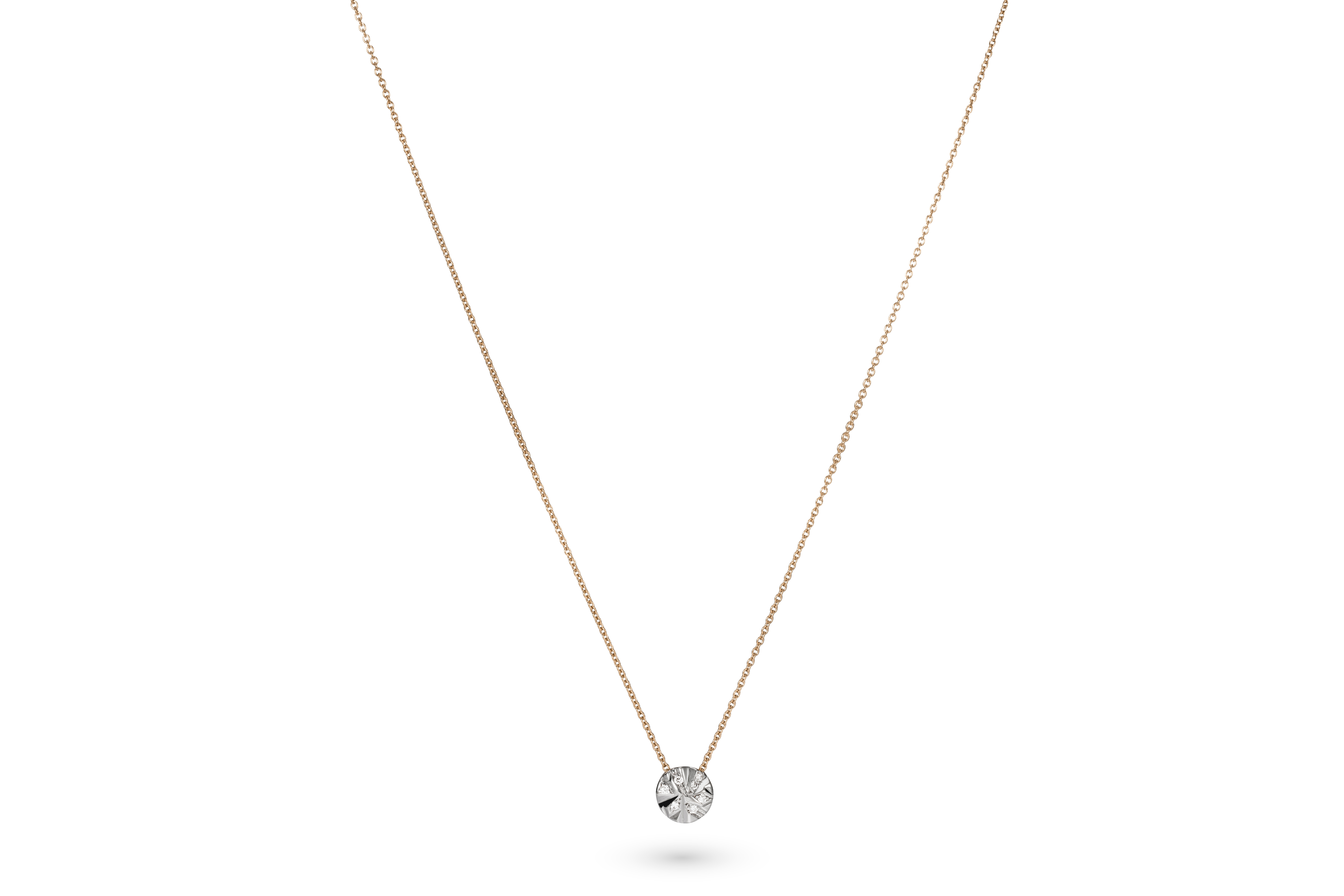 Geelgouden collier Alpen 0,05ct