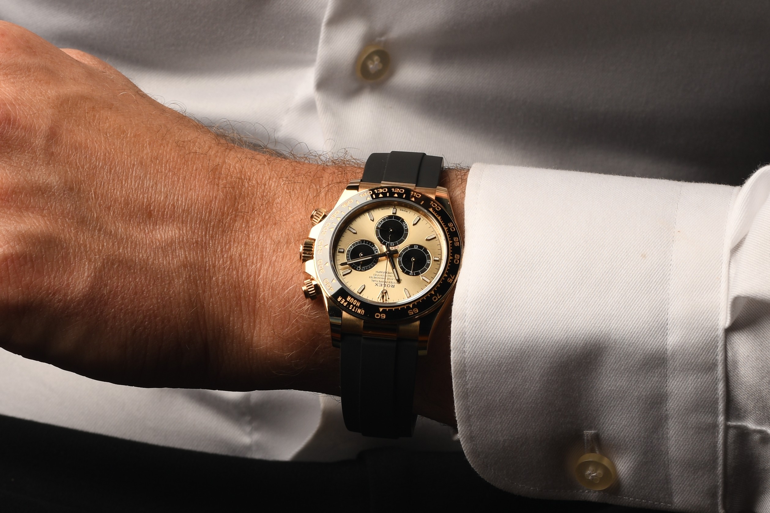 Rolex Daytona Cosmograph Daytona 750 gold / Oysterflex Ref 126518LN