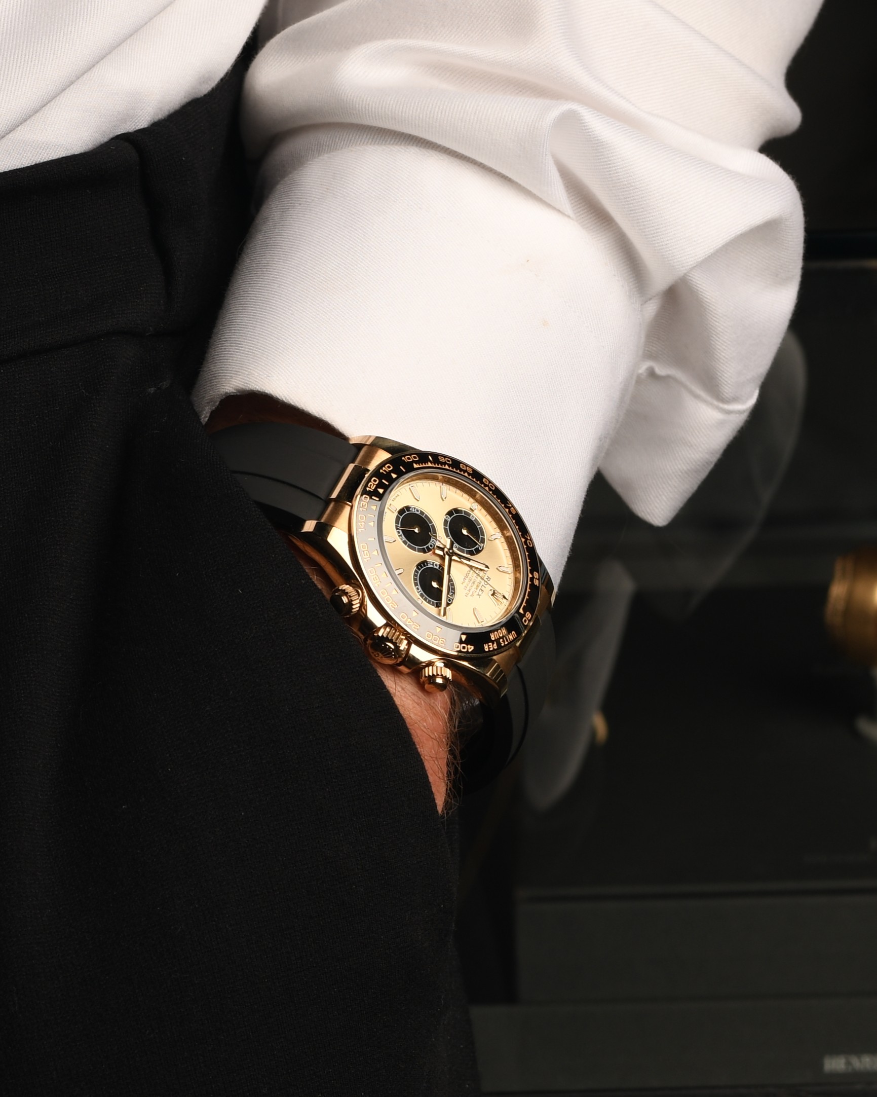 Rolex Daytona Cosmograph Daytona 750 gold / Oysterflex Ref 126518LN