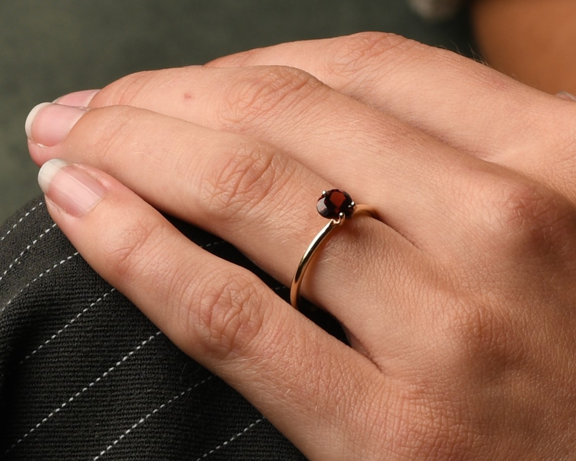 Gouden hart ring granaat