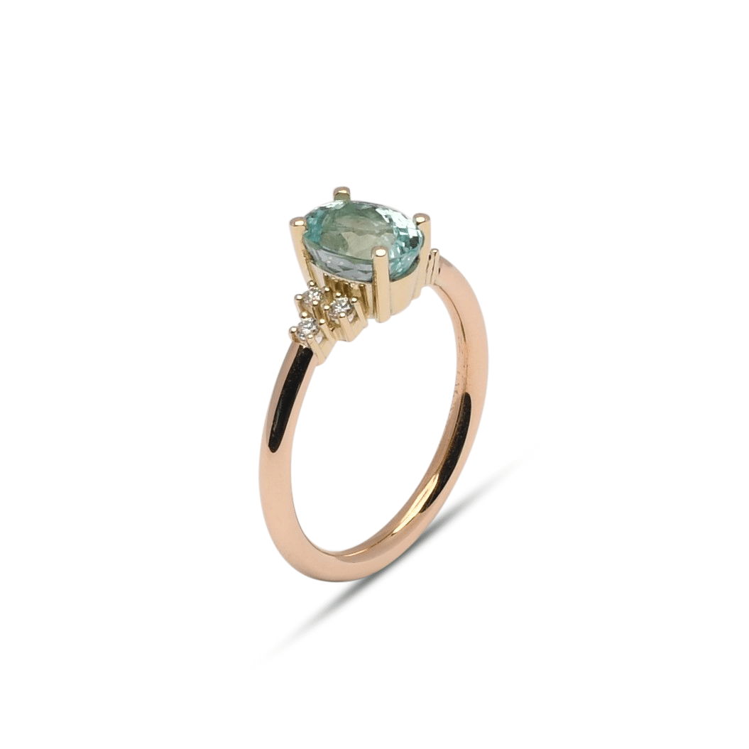 Gouden ring Rosa Paraiba toermalijn