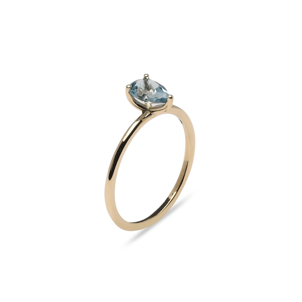 Gouden ring aquamarijn
