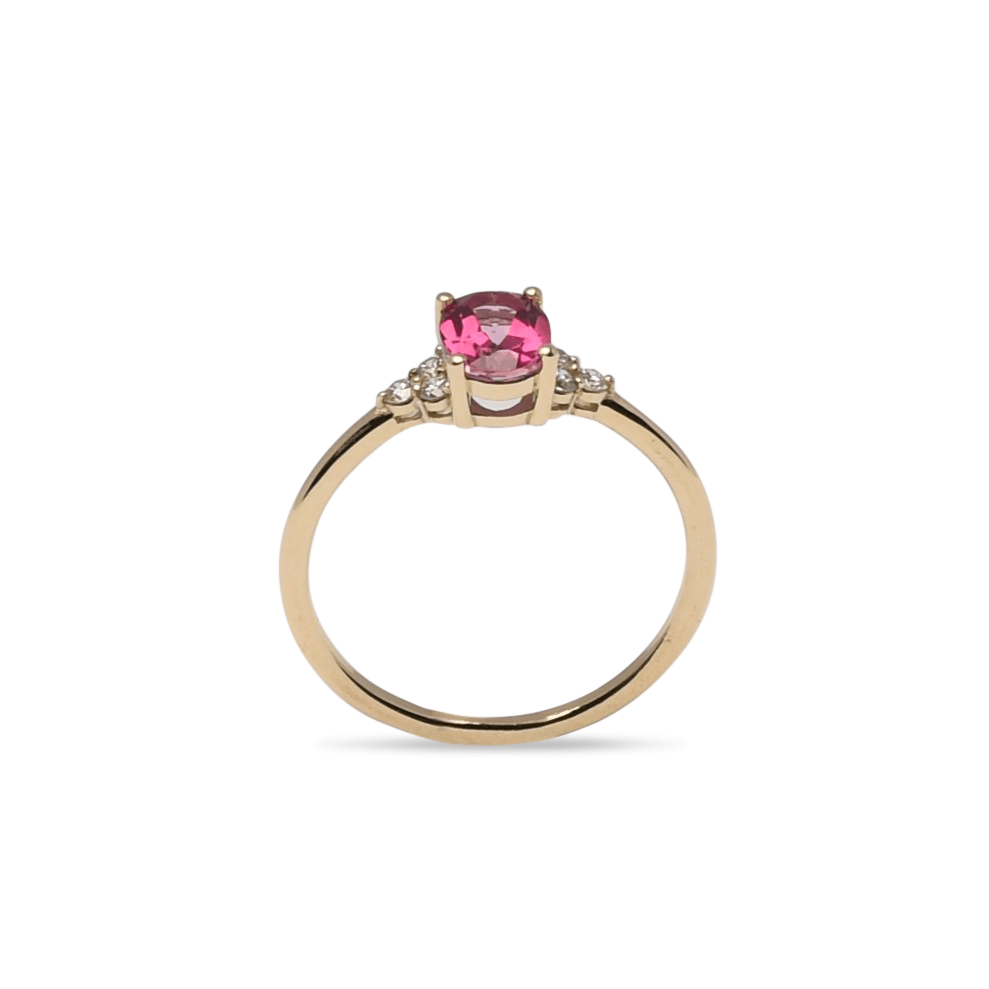 Gouden ring roze topaas