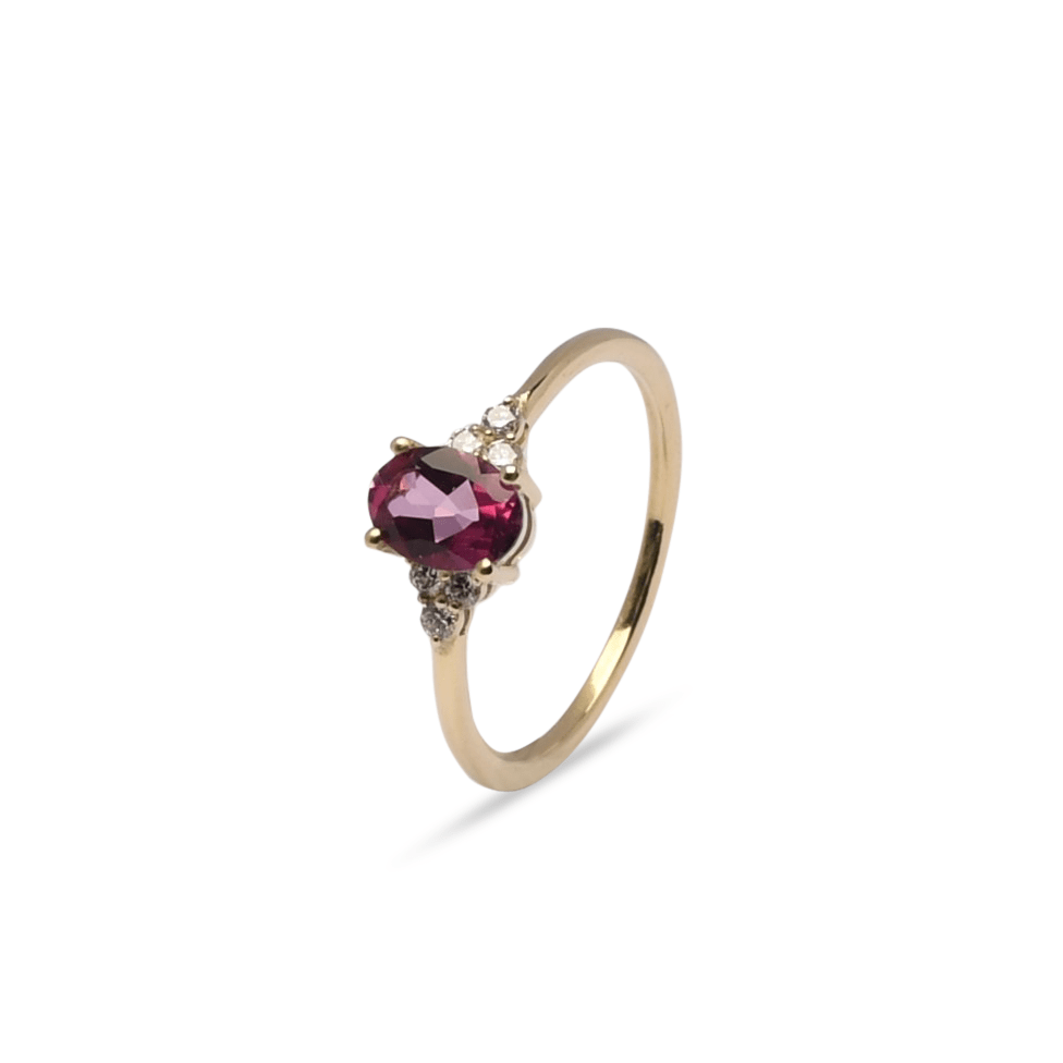 Gouden ring roze topaas