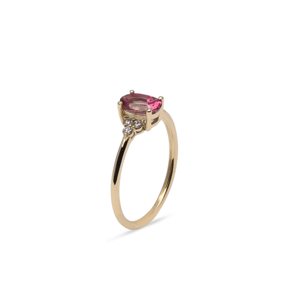 Gouden ring roze topaas