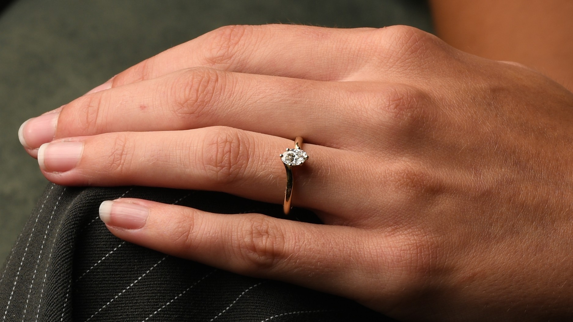 Gouden ring Fleur ovaal