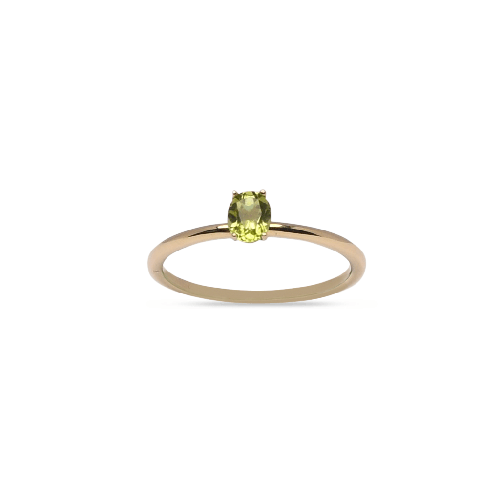 Gouden solitairering peridoot