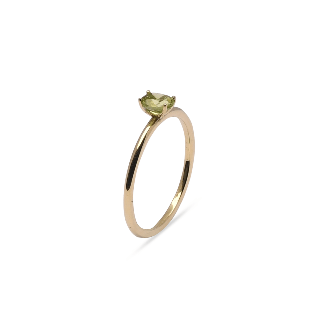 Gouden solitairering peridoot