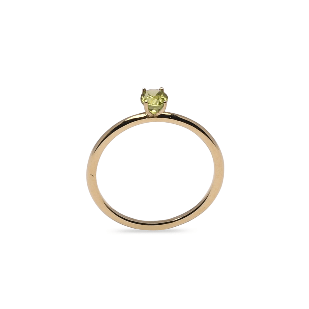 Gouden solitairering peridoot