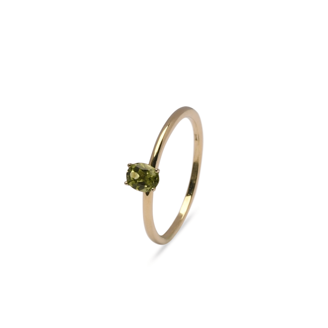 Gouden solitairering peridoot