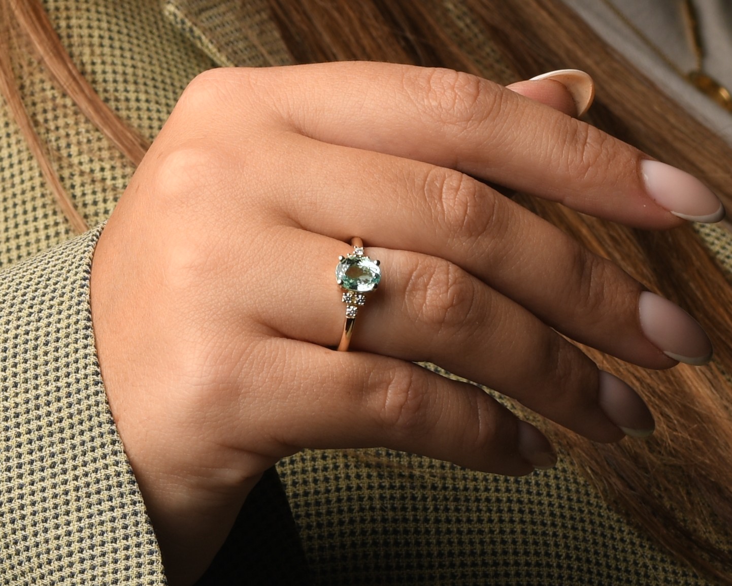 Gouden ring Rosa Paraiba toermalijn
