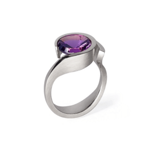 Witgouden ring De Grote Omarming amethist